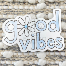 Load image into Gallery viewer, Blue good vibes flower Sticker