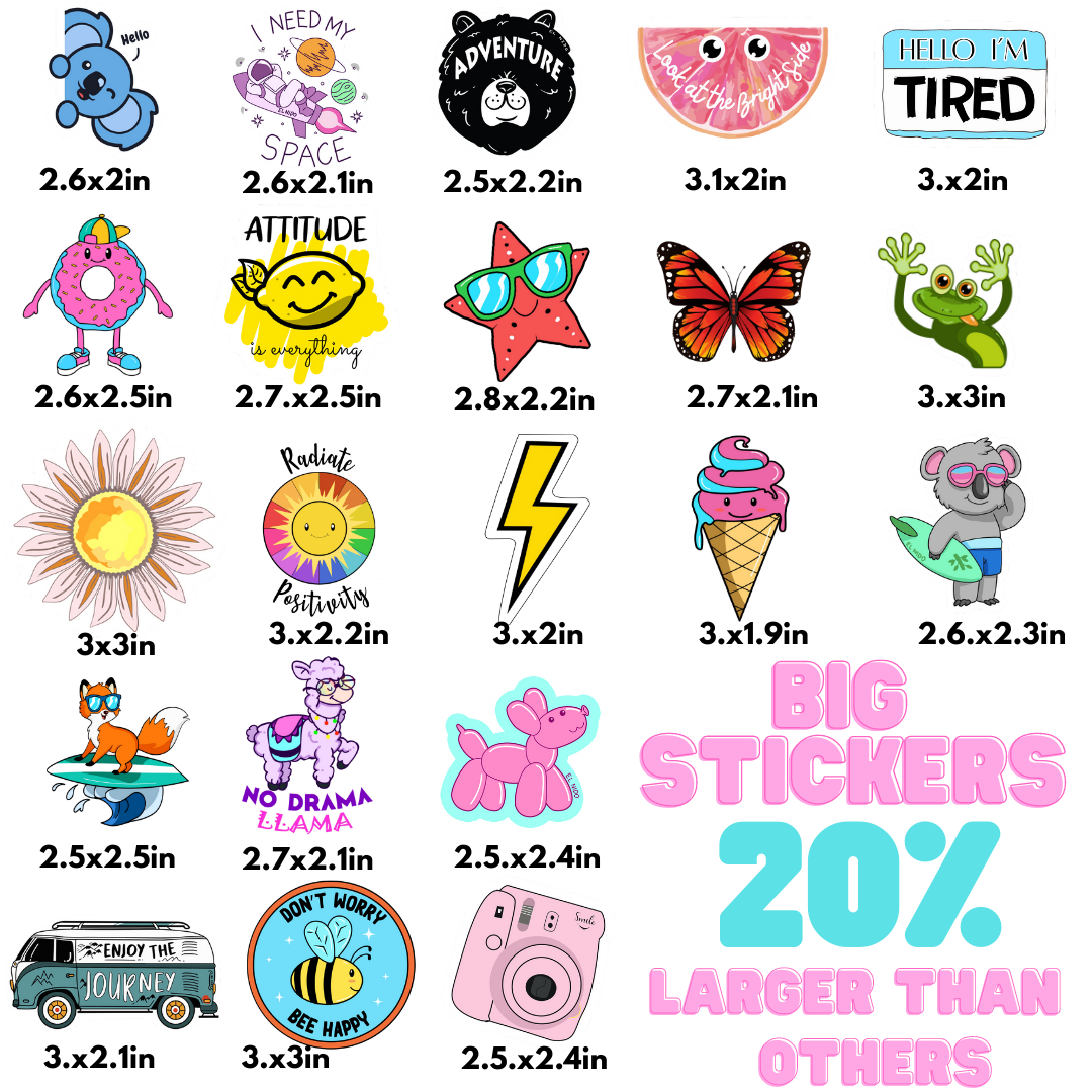 210 Stickers for Water Bottles Laptop Skateboard Computer Cute