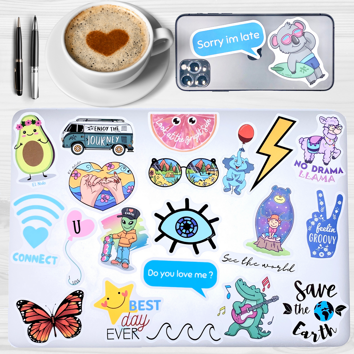 310 Pack Stickers for Water Bottles Cute Vsco Vinyl Aesthetic Waterproof Stickers Laptop Helmet Computer Stickers for Teens Kids Girls