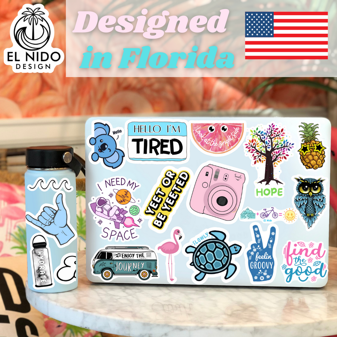 210 Stickers for Water Bottles Laptop Skateboard Computer Cute Waterpr – El  Nido Design