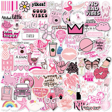 Load image into Gallery viewer, EL NIDO 100 Pink Stickers, Aesthetic Stickers, Cute Stickers, Laptop Stickers, Vinyl stickers, Stickers for Water Bottles, Waterproof stickers for kids teen girls Christmas Stocking Stuffers 100 cute girls stickers
