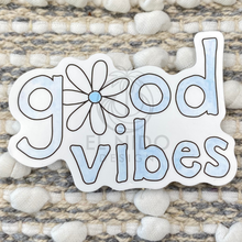 Load image into Gallery viewer, Blue good vibes flower Sticker
