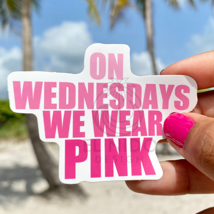 in Wednesday we Wear pink Sticker