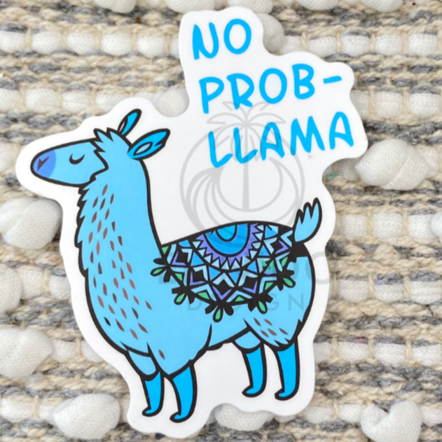 Blue No Pro-Llama Sticker