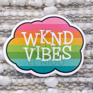 Rainbow WKND Vibes Sticker