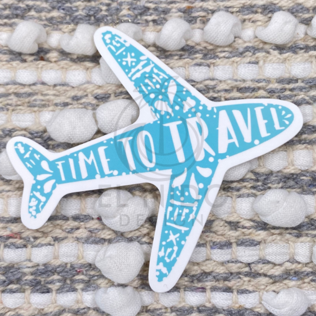 Blue Time to Travel Sticker