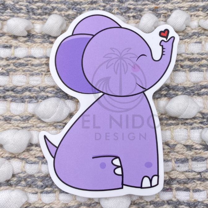 Purple Elephant Sticker