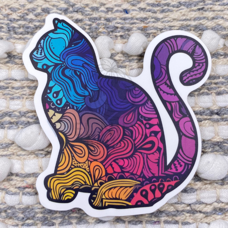 Multicolor Cat Sticker