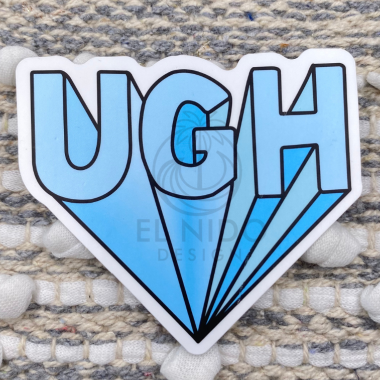Blue UGH Sticker