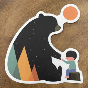 Bear and Kid Hands Sticker