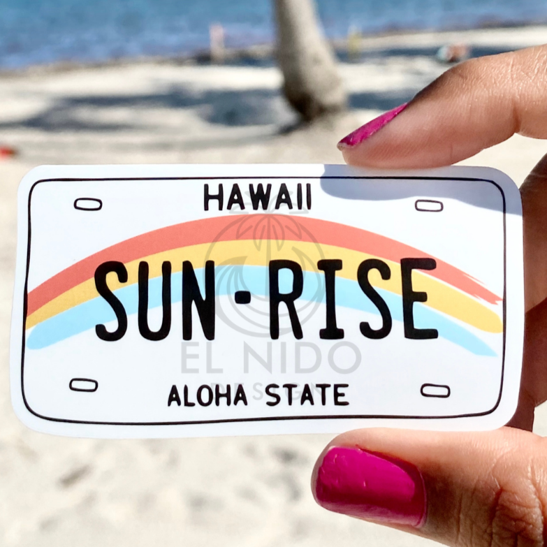 Hawaii Sun RiseLicense plate Sticker