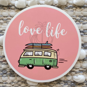 Round Love Life Sticker