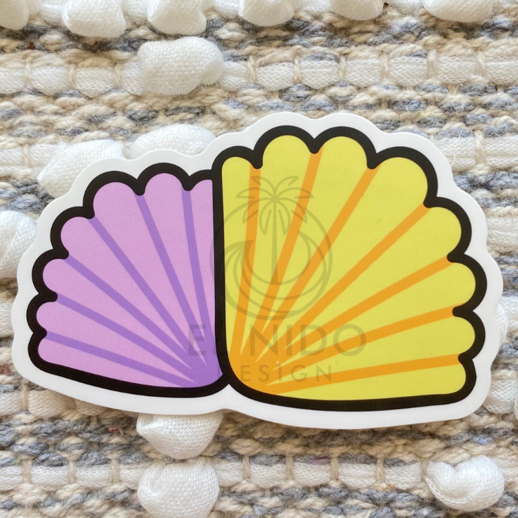Purple and Yellow Shell Sticker