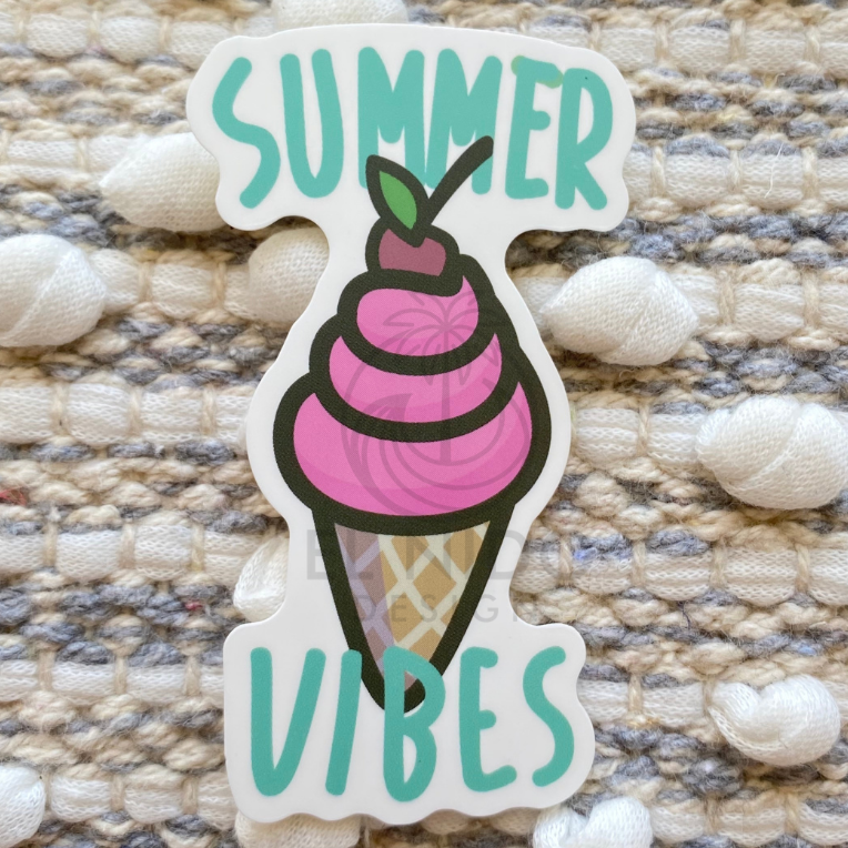Ice Cream Summer Vibes Sticker