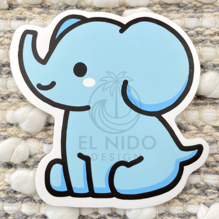 Blue Elephant Sticker