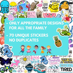 70-210 Stickers for Water Bottles, Sticker Packs, Cute Aesthetic VSCO Vinyl Stickers, Phone Laptop Computer Skateboard Stickers, Water Bottle Stickers, Waterproof Stickers for Teens Kids Girls