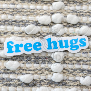 Blue Free Hugs Sticker