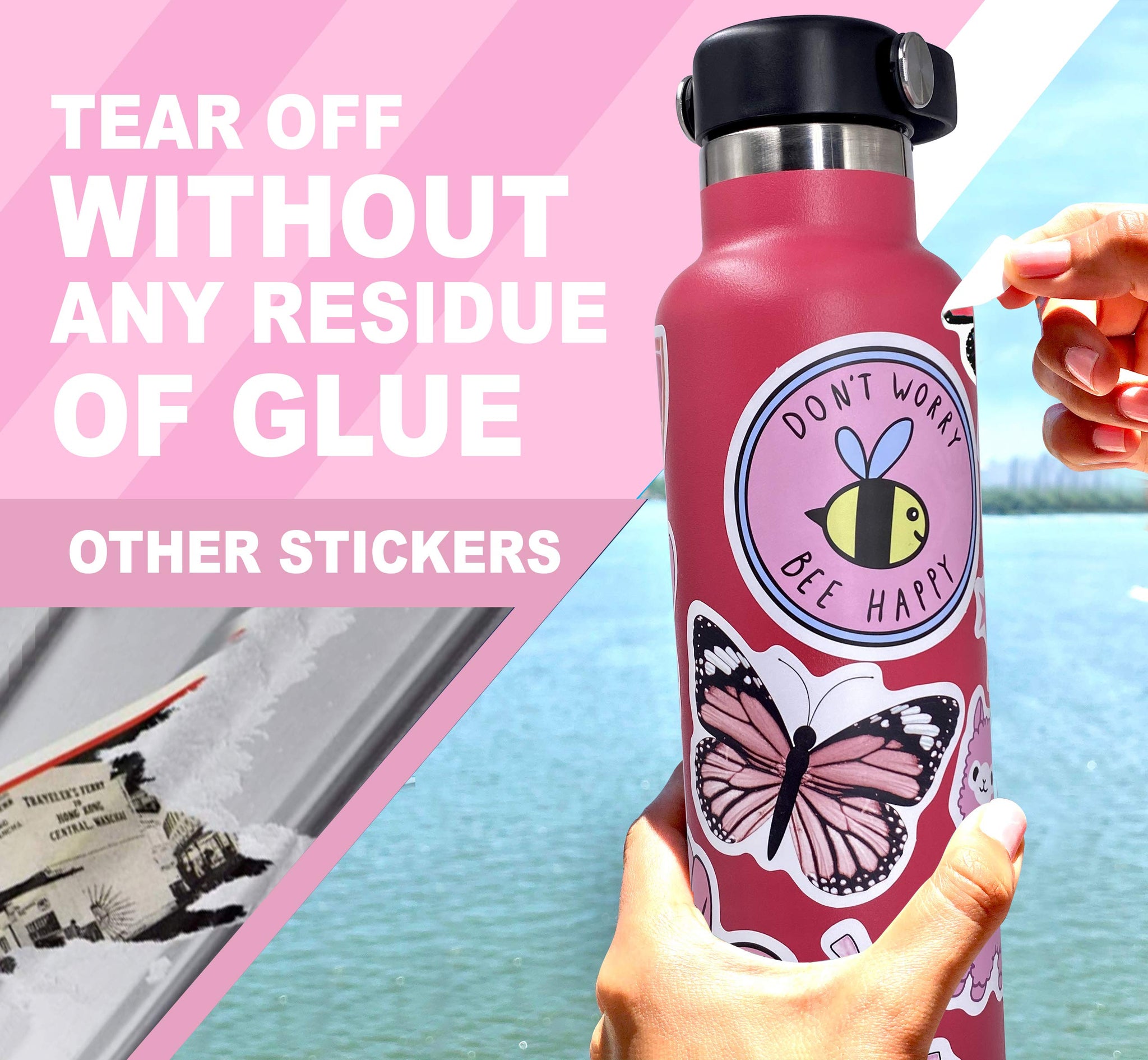 100 Outdoor Stickers for Water Bottles, EL NIDO Water Bottle