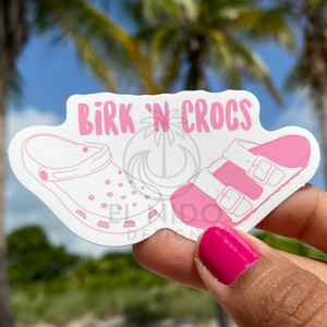 Pink Birk'n Crocs Sticker