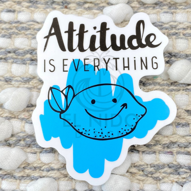 Blue attitude is everything Sticker