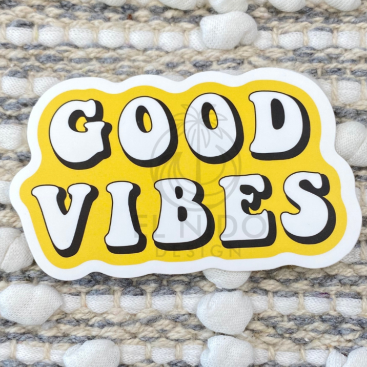 Yellow Good Vibes Sticker