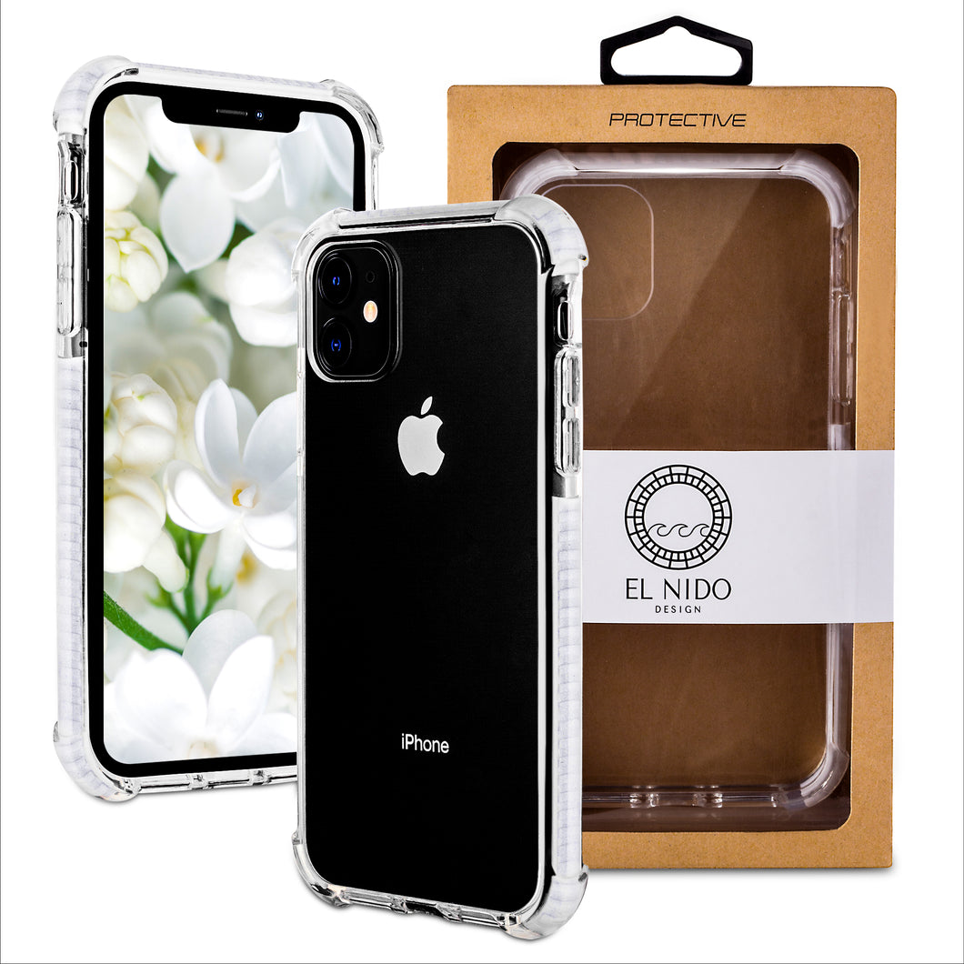 White and Clear Case Compatible with iPhone 11- Extra Shockproof Protection