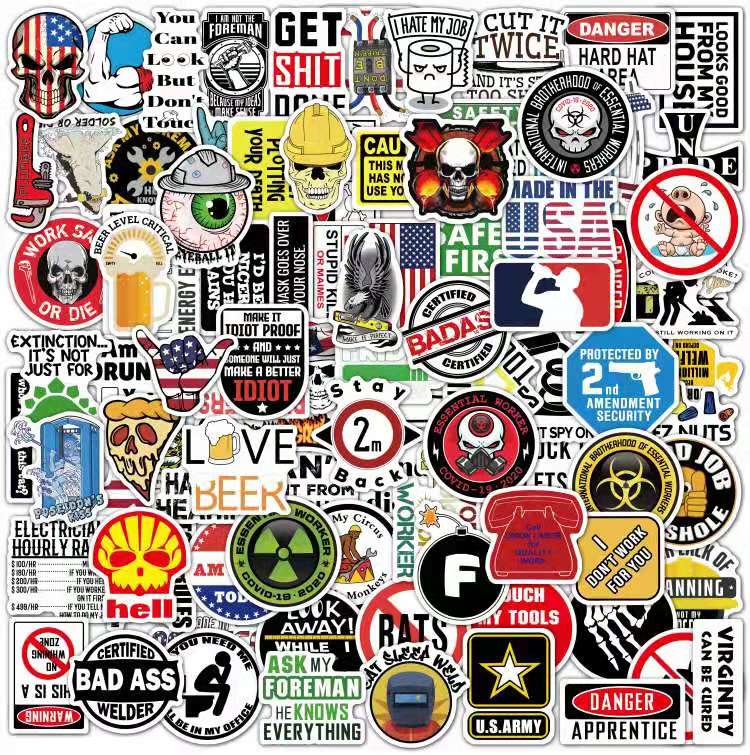 Hard hat Stickers 100 Pack