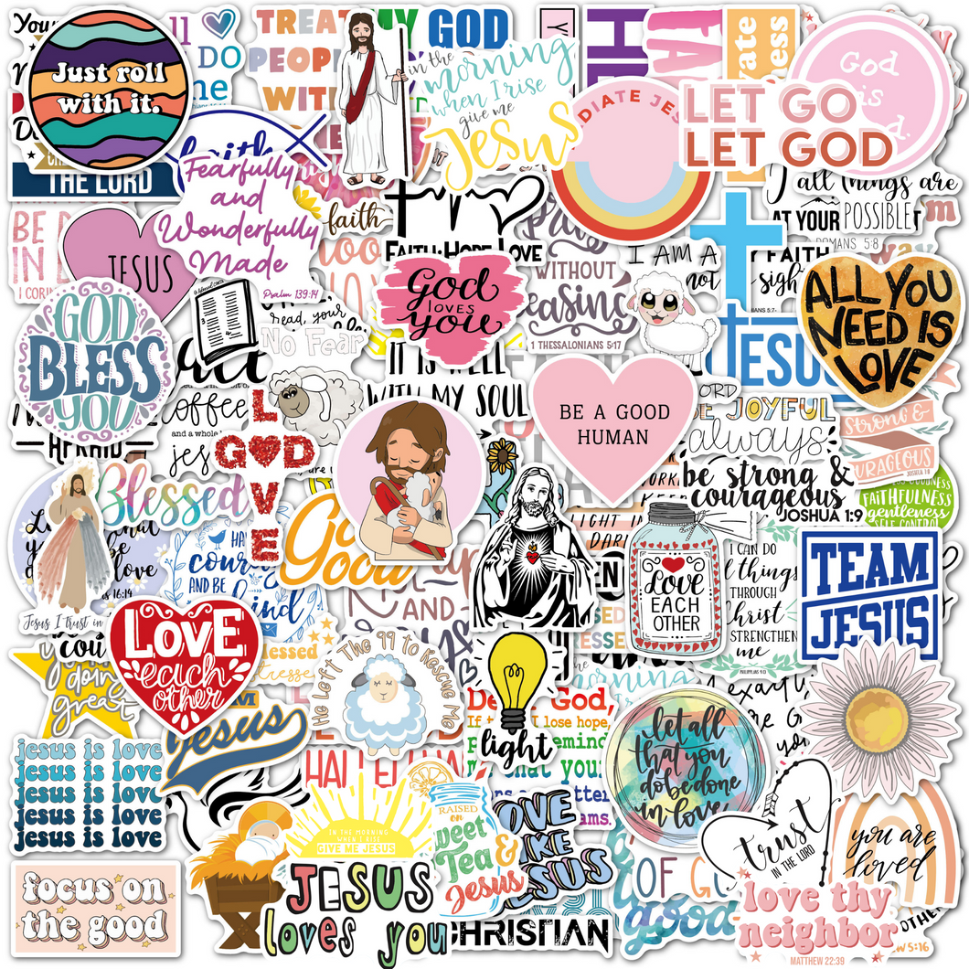Christian Stickers 100 Pack – El Nido Design