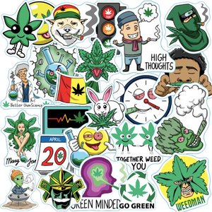 100 Weed Stickers Pack