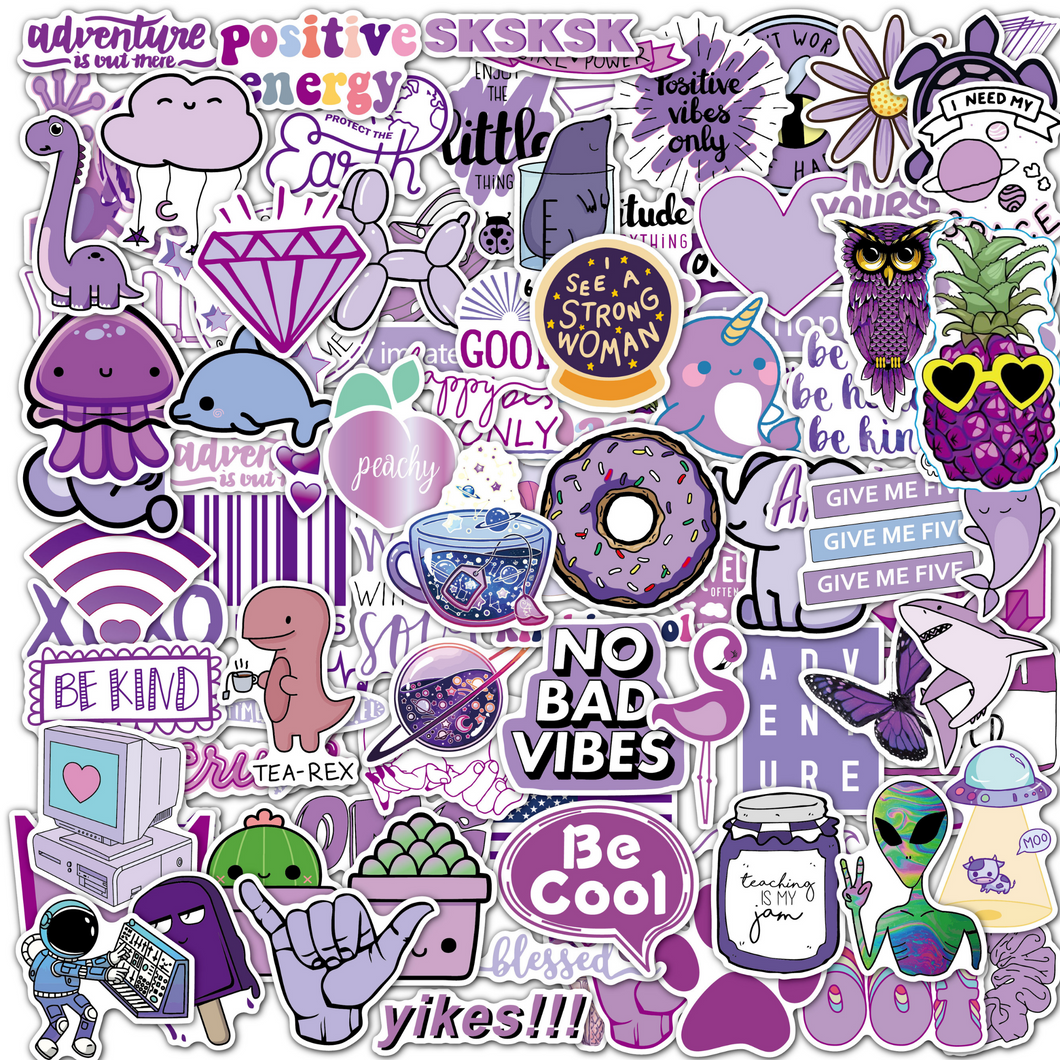 Purple Stickers 100 Pack